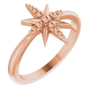 14K Rose Beaded Star Ring - BN & CO JEWELRY