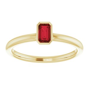 14K Yellow Natural Mozambique Garnet Stackable Ring - BN & CO JEWELRY