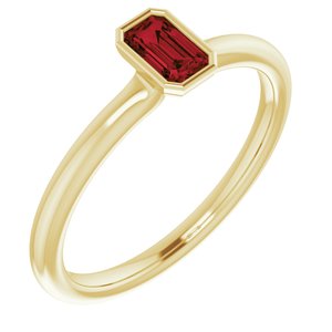 14K Yellow Natural Mozambique Garnet Stackable Ring - BN & CO JEWELRY