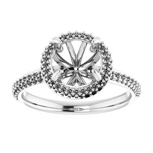 14K White 8 mm Round Halo-Style Engagement Ring - BN & CO JEWELRY