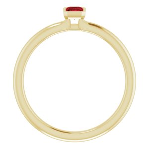 14K Yellow Natural Mozambique Garnet Stackable Ring - BN & CO JEWELRY