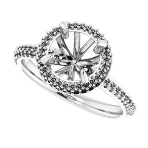 14K White 8 mm Round Halo-Style Engagement Ring - BN & CO JEWELRY