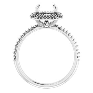 14K White 8 mm Round Halo-Style Engagement Ring - BN & CO JEWELRY