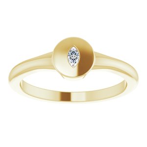 14K Yellow .05 CT Diamond Signet Ring - BN & CO JEWELRY