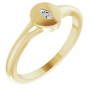 14K Yellow .05 CT Diamond Signet Ring - BN & CO JEWELRY