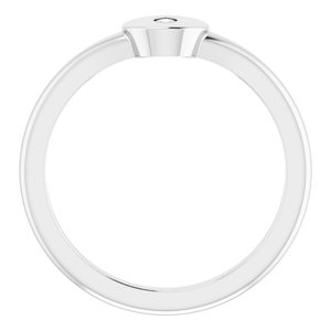 14K White .05 CT Diamond Signet Ring - BN & CO JEWELRY