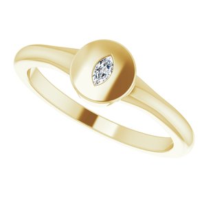 14K Yellow .05 CT Diamond Signet Ring - BN & CO JEWELRY