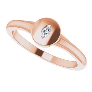 14K Rose .05 CT Diamond Signet Ring - BN & CO JEWELRY