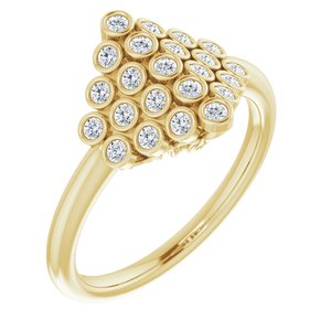 14K Yellow 1/3 CTW Diamond Bezel-Set Cluster Ring - BN & CO JEWELRY