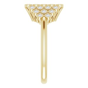 14K Yellow 1/3 CTW Diamond Bezel-Set Cluster Ring - BN & CO JEWELRY