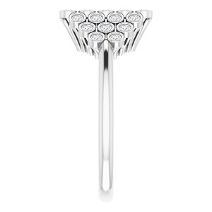 14K White 1/3 CTW Diamond Bezel-Set Cluster Ring - BN & CO JEWELRY