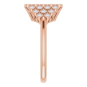 14K Rose 1/3 CTW Diamond Bezel-Set Cluster Ring - BN & CO JEWELRY