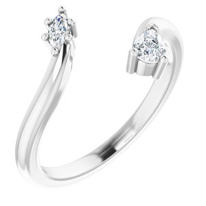 14K White 1/5 CTW Diamond Negative Space Ring - BN & CO JEWELRY