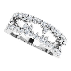 14K White 3/4 CTW Diamond Negative Space Ring - BN & CO JEWELRY