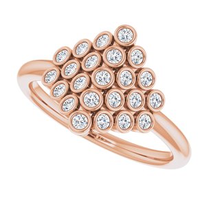 14K Rose 1/3 CTW Diamond Bezel-Set Cluster Ring - BN & CO JEWELRY