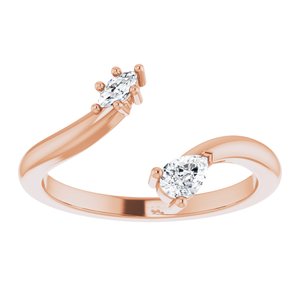 14K Rose 1/5 CTW Diamond Negative Space Ring - BN & CO JEWELRY