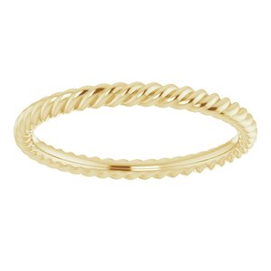 14K Yellow 2 mm Skinny Rope Band Size 6.5 - BN & CO JEWELRY
