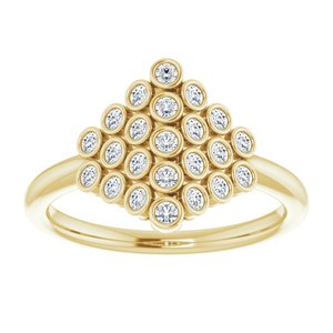 14K Yellow 1/3 CTW Diamond Bezel-Set Cluster Ring - BN & CO JEWELRY