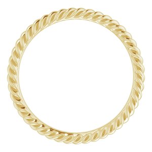 14K Yellow 2 mm Skinny Rope Band Size 5 - BN & CO JEWELRY
