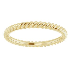 14K Yellow 2 mm Skinny Rope Band Size 4.5 - BN & CO JEWELRY