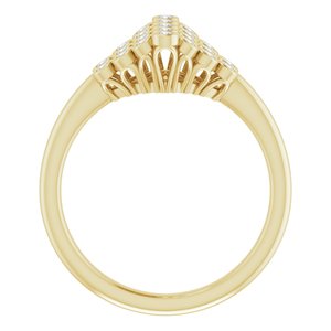 14K Yellow 1/3 CTW Diamond Bezel-Set Cluster Ring - BN & CO JEWELRY