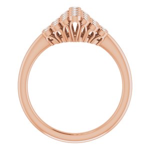 14K Rose 1/3 CTW Diamond Bezel-Set Cluster Ring - BN & CO JEWELRY
