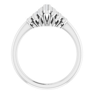 14K White 1/3 CTW Diamond Bezel-Set Cluster Ring - BN & CO JEWELRY