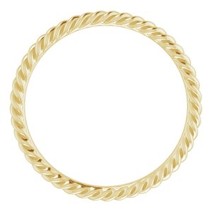 14K Yellow 2 mm Skinny Rope Band Size 7 - BN & CO JEWELRY