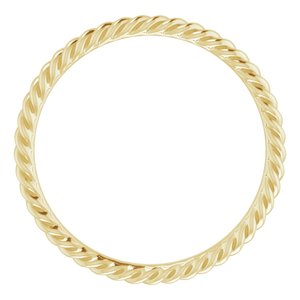 14K Yellow 2 mm Skinny Rope Band Size 8 - BN & CO JEWELRY
