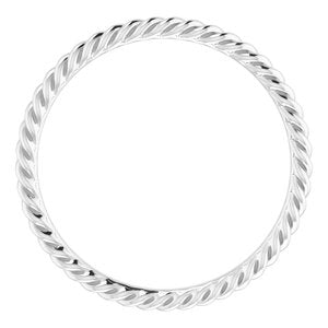 10K White 2 mm Skinny Rope Band Size 8 - BN & CO JEWELRY