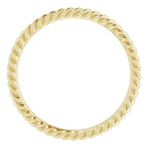 14K Yellow 2 mm Skinny Rope Band Size 6.5 - BN & CO JEWELRY