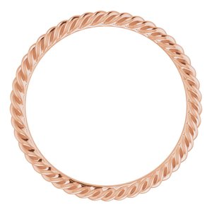 14K Rose 2 mm Skinny Rope Band Size 6 - BN & CO JEWELRY