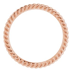 14K Rose 2 mm Skinny Rope Band Size 4.5 - BN & CO JEWELRY