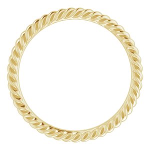 14K Yellow 2 mm Skinny Rope Band Size 4.5 - BN & CO JEWELRY