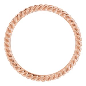 14K Rose 2 mm Skinny Rope Band Size 5.5 - BN & CO JEWELRY