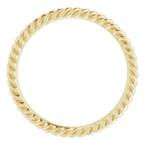 14K Yellow 2 mm Skinny Rope Band Size 5.5 - BN & CO JEWELRY