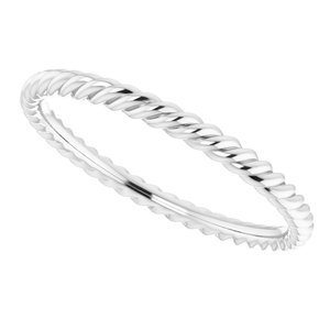 14K White 2 mm Skinny Rope Band Size 8.5 - BN & CO JEWELRY