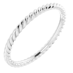 Continuum Sterling Silver 2 mm Skinny Rope Band Size 8.5 - BN & CO JEWELRY