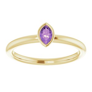 14K Yellow Amethyst Stackable Ring - BN & CO JEWELRY