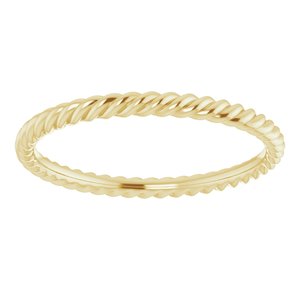 14K Yellow 2 mm Skinny Rope Band Size 8.5 - BN & CO JEWELRY