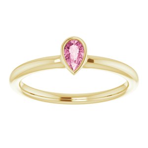 14K Yellow Natural Pink Tourmaline Stackable Ring - BN & CO JEWELRY