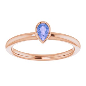 14K Rose Natural Tanzanite Stackable Ring - BN & CO JEWELRY