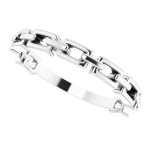 14K White Chain Link Ring - BN & CO JEWELRY