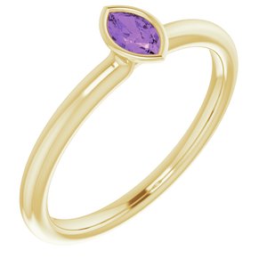 14K Yellow Amethyst Stackable Ring - BN & CO JEWELRY