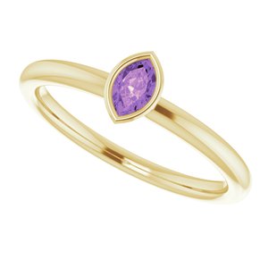 14K Yellow Amethyst Stackable Ring - BN & CO JEWELRY
