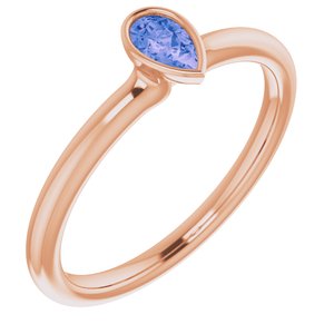 14K Rose Natural Tanzanite Stackable Ring - BN & CO JEWELRY