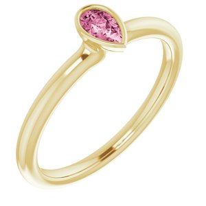 14K Yellow Natural Pink Tourmaline Stackable Ring - BN & CO JEWELRY