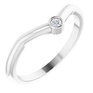 14K White .03 CT Diamond Stackable Ring - BN & CO JEWELRY