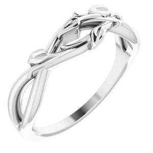 Platinum Intertwined Leaf Ring - BN & CO JEWELRY