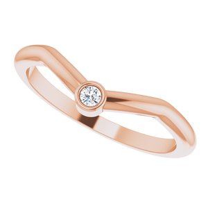 14K Rose .03 CT Diamond Stackable Ring - BN & CO JEWELRY